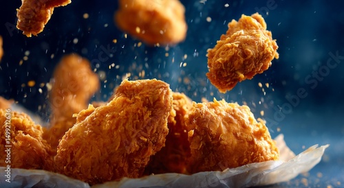 Crispy fried chicken pieces...