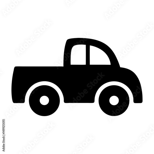 pickup truck location icon silhouette fill
