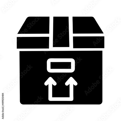 icon return box retail shipping silhouette
