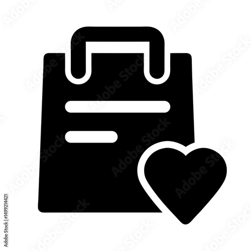 wishlist icon flat ecommerce silhouette vector
