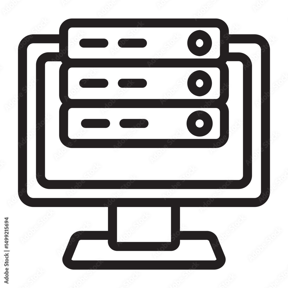 data storage line icon data storage line icon