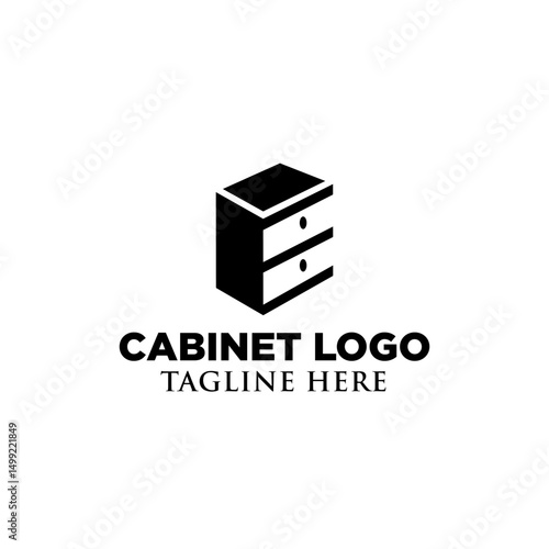 Cabinet logo design template. Trendy style, vector eps 10