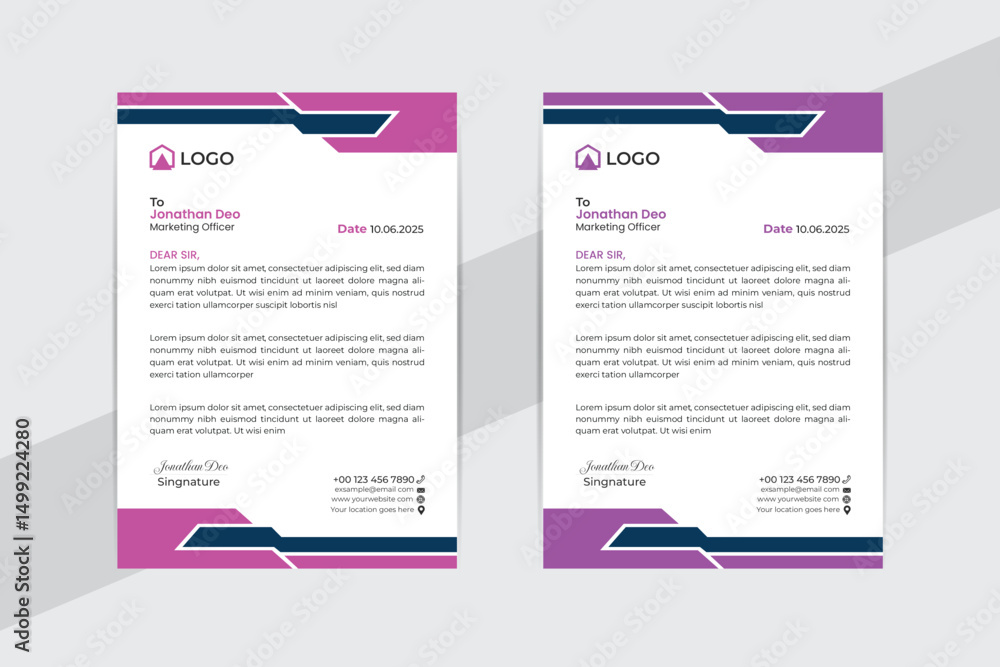 Obraz premium Modern Corporate Business Letterhead Template vector design 