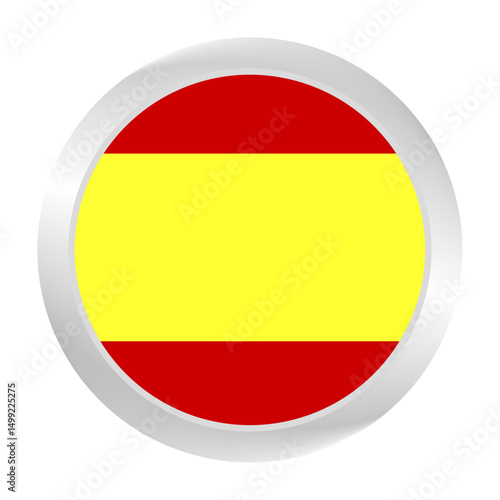Flag of Spain. Circle flag icon logo. Round flag. Flag icon. Standard color. Digital illustration. Vector illustration. Free Download Flag of Spain. Circle flag icon logo. Round flag. Flag icon. Standard color. Digital illustration. Vector illustration. - GFXLoad