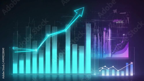 Wallpaper Mural Growth Chart with Upward Arrow for Success Torontodigital.ca
