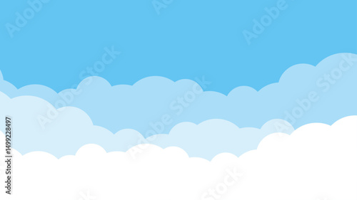 雲　背景　シンプル　ベクター　青空　もこもこ