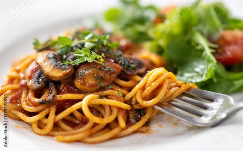 Close-up of spaghetti with ...
