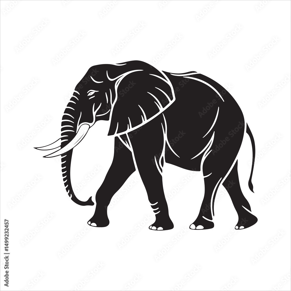 Obraz premium Jumbo elephant silhouette vector