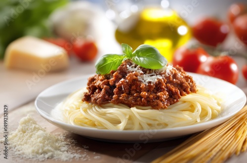Spaghetti with meat sauce, ...