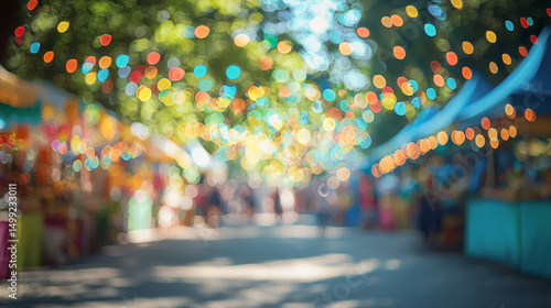 Blur Background Of Garden Festival Day In Summer