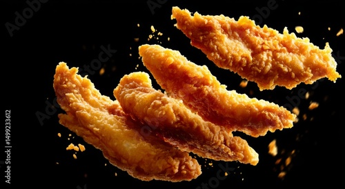 Crispy fried food pieces ag...