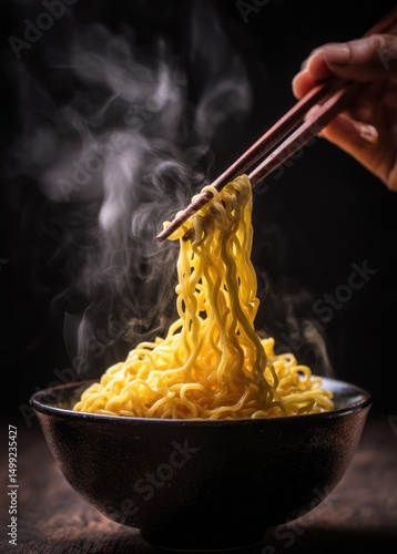 Steam rises from a bowl of ...