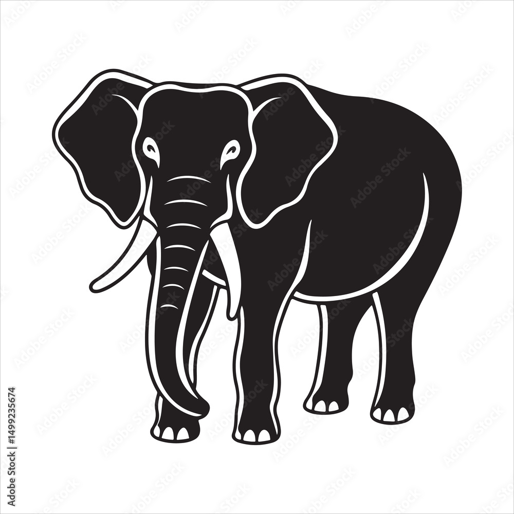 Fototapeta premium Jumbo elephant silhouette vector