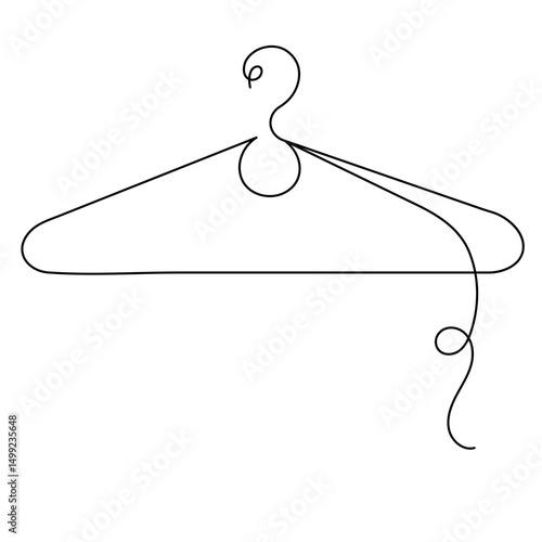 Hanger continuous one line drawing outline vector icon