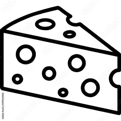 Minimalist cheese wedge outline icon