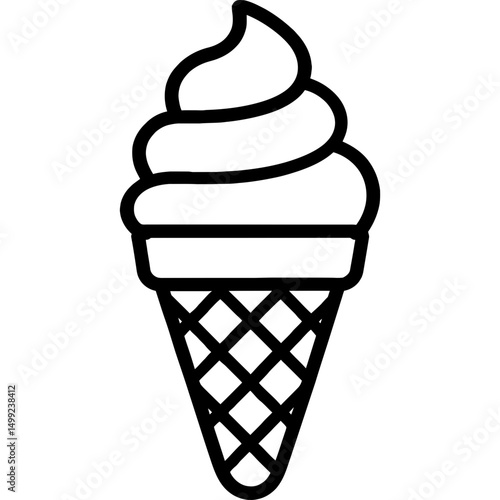 Minimal ice cream cone icon design