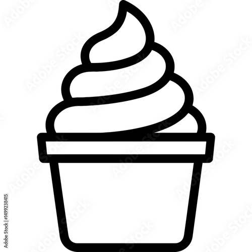 Minimalist frozen yogurt cup icon