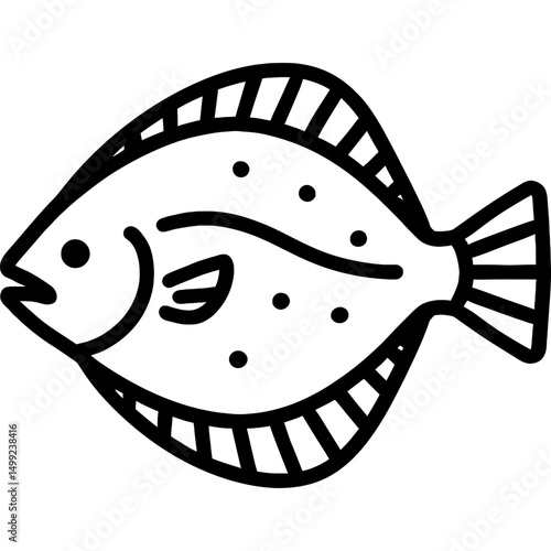Minimalist flounder outline icon