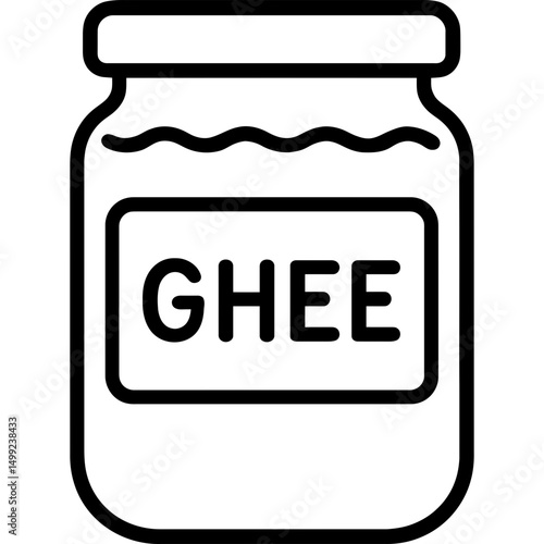 Minimalist ghee jar outline icon