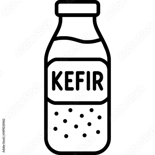 Minimalist kefir bottle icon design