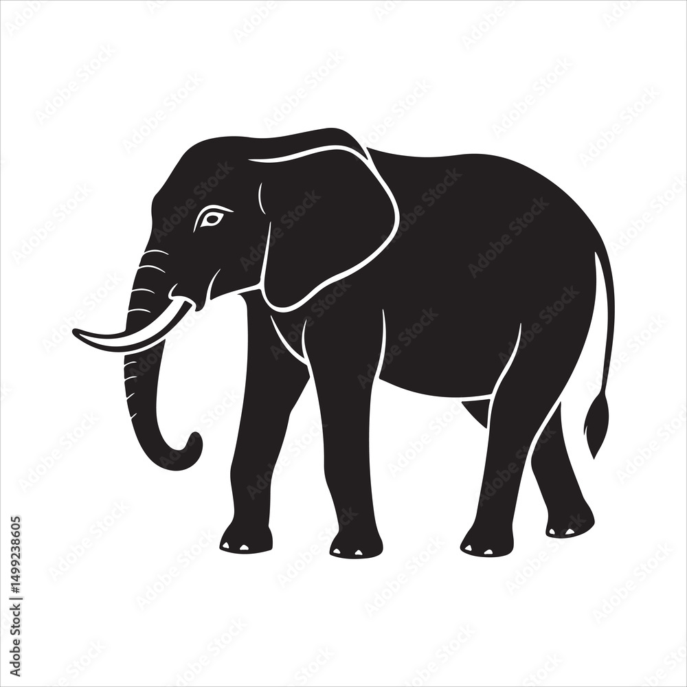 Obraz premium Jumbo elephant silhouette vector