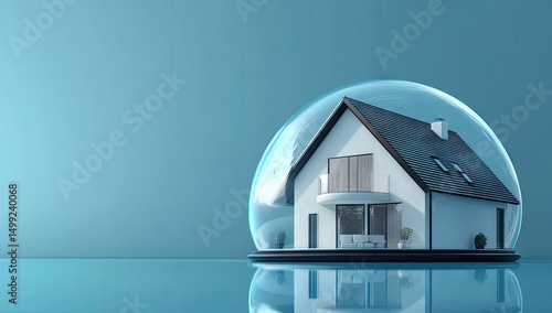 Modern house protected by a glass dome