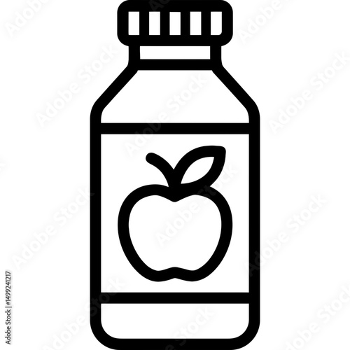 Apple juice bottle outline icon design