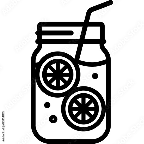Minimal vector detox jar icon