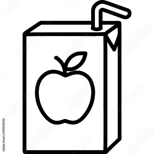 Minimalist vector icon of juice box