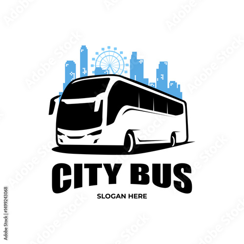 urban city bus transportation logo design