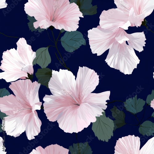 Delicate pink hibiscus flow...