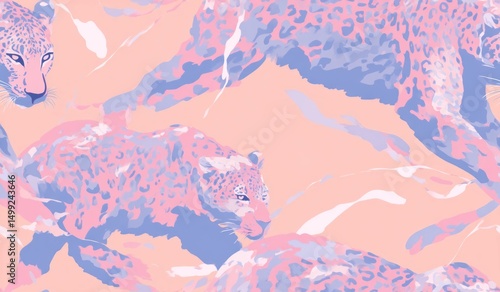 Pastel leopard print patter...