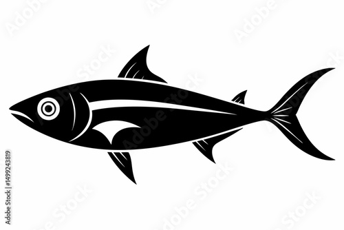 sardine silhouette line art vector illustration with a white background