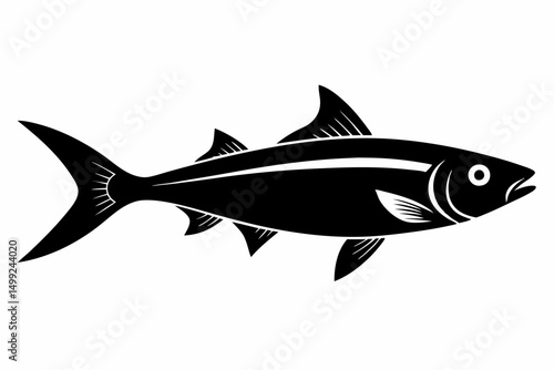 sardine silhouette line art vector illustration with a white background