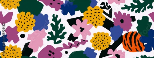 Colorful abstract floral an...