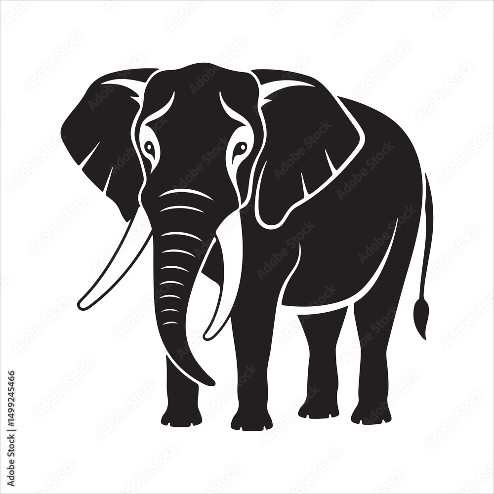 Fototapeta premium Jumbo elephant silhouette vector