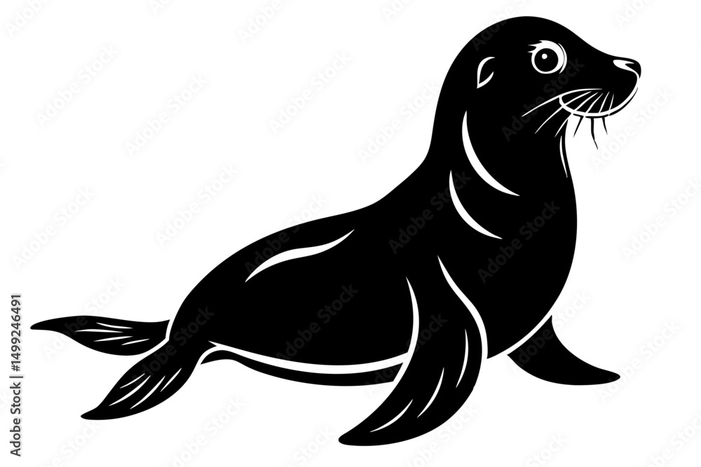 seal silhouette line art vector illustration with a white background seal silhouette line art vector illustration with a white background