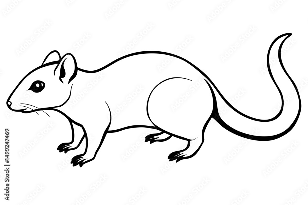 shrew silhouette line art vector illustration with a white background shrew silhouette line art vector illustration with a white background