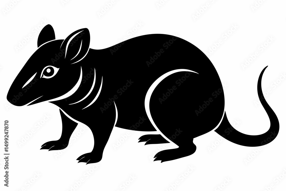 Obraz premium shrew silhouette line art vector illustration with a white background