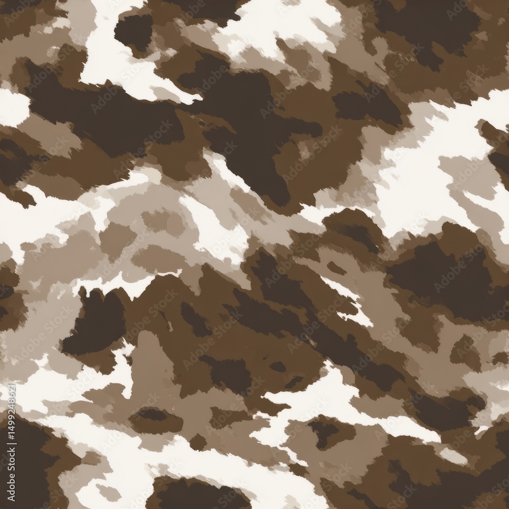 Abstract camouflage pattern in shades of brown and white. Abstract camouflage pattern in shades of brown and white.