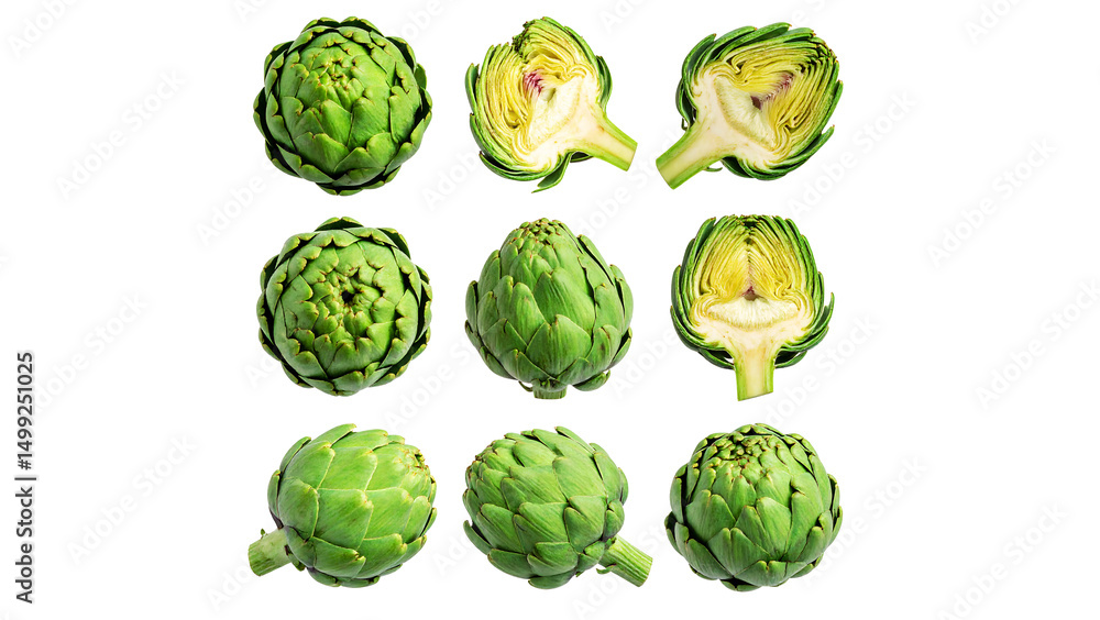 Fototapeta premium Fresh, healthy green apples isolated on white