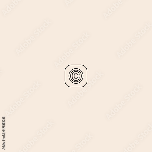 Copyright icon flat vector design. 