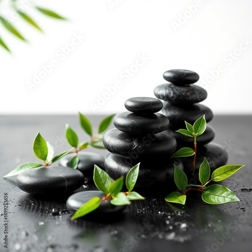 Tranquil Spa Sanctuary: Serene Stones and Verdant Greenery