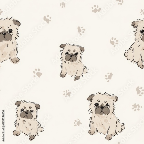 Cute beige puppy illustrati...