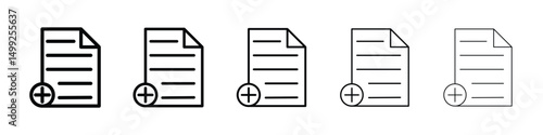 Add document icon or logo illustration outline black style