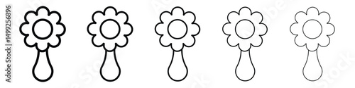 baby rattle icon or logo illustration outline black style