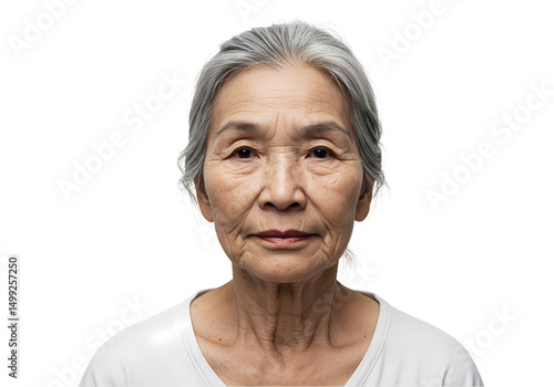Portrait of Elderly Asian Woman Stock Photo  Image isolated on transparent background