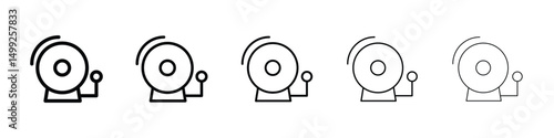 Bell school icon or logo illustration outline black style