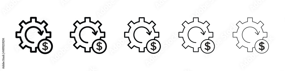 Business model icon or logo illustration outline black style Business model icon or logo illustration outline black style