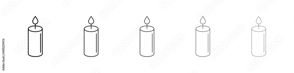 Candle icon or logo illustration outline black style Candle icon or logo illustration outline black style